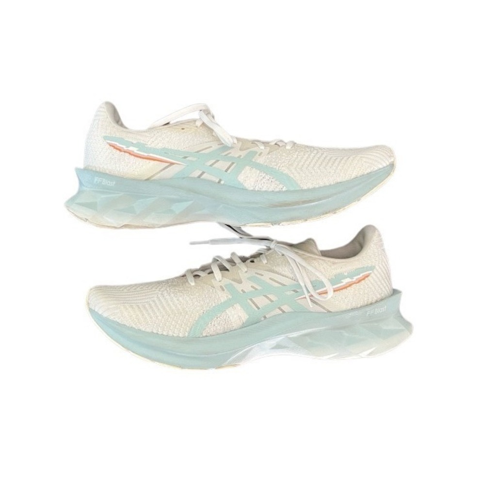 Asics‎ Novablast 2 White Aqua Angel Running Shoes Women's 10 Sporty Athleisure